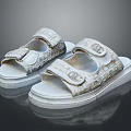 Stylish Comfortable White Sandals With Embellished Straps And Thick Platform Soles