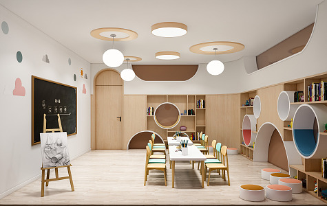 Modern Kindergarten Classroom 3d model