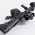 Modern Tactical Rifle With Tactical Scope Magazine And Picatinny Rail System 3d model