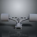 Mechanical Support Structure With Two Wheels And Base On Gray Background 3d model