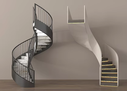 modern staircase revolving staircase 3d model