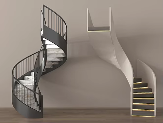 modern staircase revolving staircase 3d model