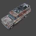 Vintage Rusty Truck With Weathered Body Parked In Overgrown Grass Area