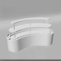 Modern White Curved Multi Tiered Display Cabinet for Retail Merchandise Showcase