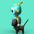 Robot and Cat Cartoon Robot Kitty Anime Characters 3d model