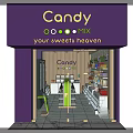 Candy Mix Sweet Shop Interior With Shelves Stocked With Candies And Sweets Heaven