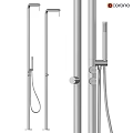 Modern Stainless Steel Shower Faucet With Handheld And Fixed Sprayer Design