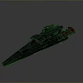 Futuristic Black Spaceship Model With Sleek Design And Red Gray Details