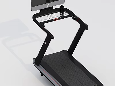 Modern Sports Equipment Treadmill With Digital Monitor And Running Deck Design 3d model