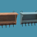 Decorative Ornament Combination with Wooden Wall Mounted Shelves in Multiple Colors and Hooks