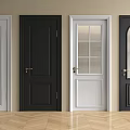 Hinged Doors in Various Designs and Colors with Glass Panels for Modern Interior