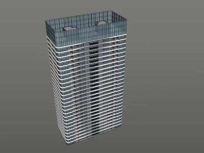 Modern Skyscraper Structure With Glass Curtain Wall And Multiple Floor Design 3d model