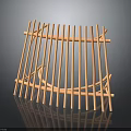 Bamboo Circular Grille Structure With Curved Vertical And Horizontal Slats
