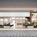 Elegant Modern Bubble Tea Shop Exterior Design With Glass Doors And Green Plants