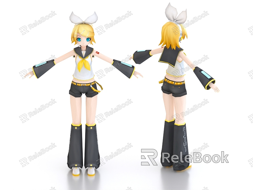 Cartoon Girl Cartoon Character Secondary Girl Game Character model