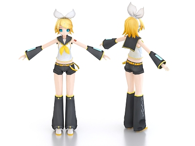 Cartoon Girl Cartoon Character Secondary Girl Game Character 3d model