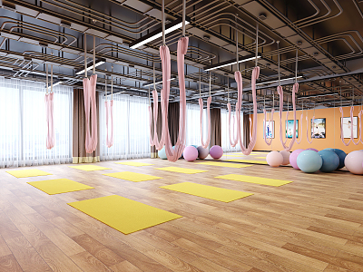 Industrial LOFT Yoga Room 3d model