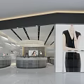 Modern Jewelry Store Interior Design With Round Display Counters And Pendant Lights