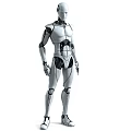Game and Movie Character Futuristic Humanoid Robot With White Mechanical Body And Detailed Structure