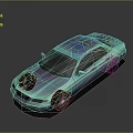 Teal Sedan Car With Shiny Glossy Exterior And Reflective Surface On Dark Background
