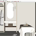Beauty Hair Salon Spa Room With Minimalist Design White Walls Mirror Treatment Bed And Slippers