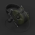 Professional Commercial Communication Headset With Green Black Design And Microphone 3d model