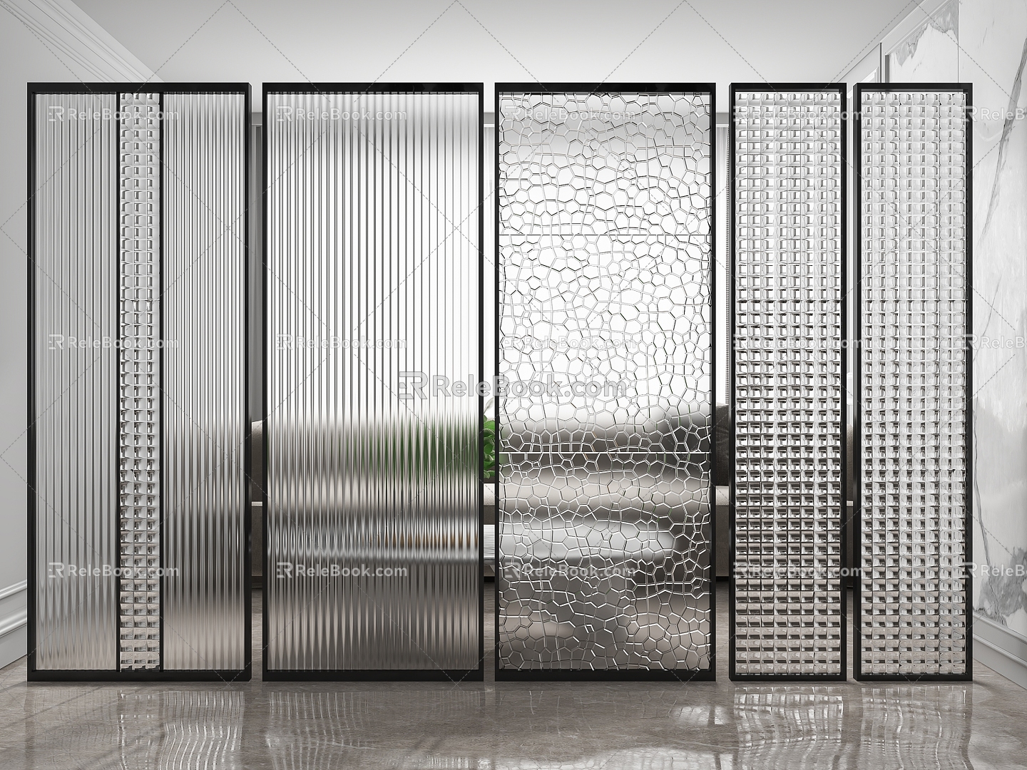 Modern glass screen 3d model