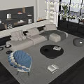 Modern sofa coffee table combination 3d model