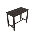 Sturdy Dark Brown Solid Wood Outdoor Bar Table With Slatted Top For Backyard Patio Use