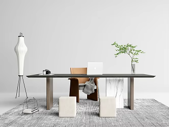 Modern Desk Chair Simple Desk Chair Combination 3d model