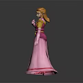 Princess Zelda Character Figure In Pink Dress With Blonde Hair And Decorative Details