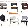 Modern Armchairs With Various Designs Different Styles And Multiple Color Options 3d model