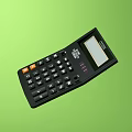 Black Electronic Calculator With Numeric Function Keys And Clear Display Screen