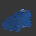 Dark Blue Stacked Jeans With Tags On Top For Fashion Apparel