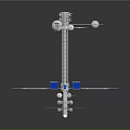 Commercial Equipment With Blue Solar Panels Metallic Structure And Industrial Antennas