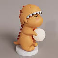 Cute Dinosaur Shaped Table Lamp with Blue Beige Orange Colors and Round Ball Light