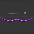 Purple Glowing Bow And Arrow With Futuristic Design And Shiny Reflection