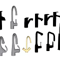 Various Modern Faucets Collection Displaying Different Styles For Kitchen And Bathroom 3d model