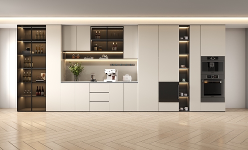 Now Food Cabinet Wine Cabinet Open 3d model