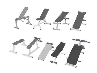 Various Adjustable Fitness Benches With Different Designs For Home Gym Workouts 3d model