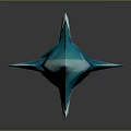 Turquoise Fantasy Weapon with Pointed Tip Ornate Design and Enchanted Details