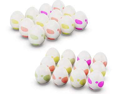 Egg Shaped Plush Dolls Featuring Colorful Spots and Soft Huggable Design 3d model