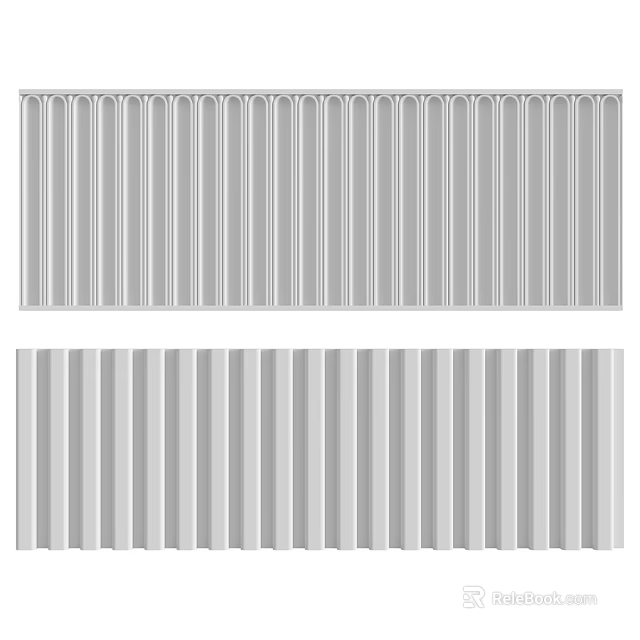 Corrugated Metal Building Components With Two Distinct Ribbed Patterns For Structural Use 3d model 