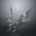 Futuristic Metallic Mechanical Silver Game Movie Character With Intricate Sharp Wings And Claws