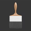 Professional Wooden Handle Paint Brush With Black Bristles And White Ferrule