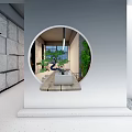 Wedding Dress Store Interior With Elegant Wedding Dresses Display And Large Windows