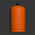 Bright Orange Cylindrical Storage Tank With Black Cap And Smooth Surface