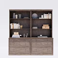 Modern Wooden Bookcase With Multiple Shelves And Storage Drawers For Books And Decor