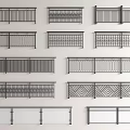 Various Decorative Railing Designs With Intricate Patterns And Modern Styles 3d model