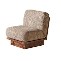 Modern Single Sofa With Geometric Pattern Fabric Upholstery And Wooden Base